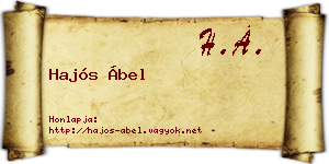 Hajós Ábel névjegykártya